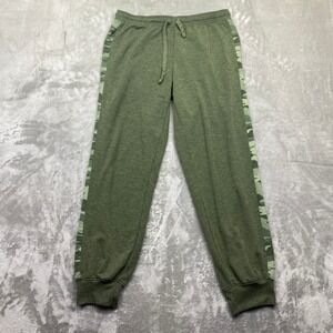 Splendid Mens Camo Stripe Jogger Pants Olive Green Knit Drawstring Sz M Fits 30"